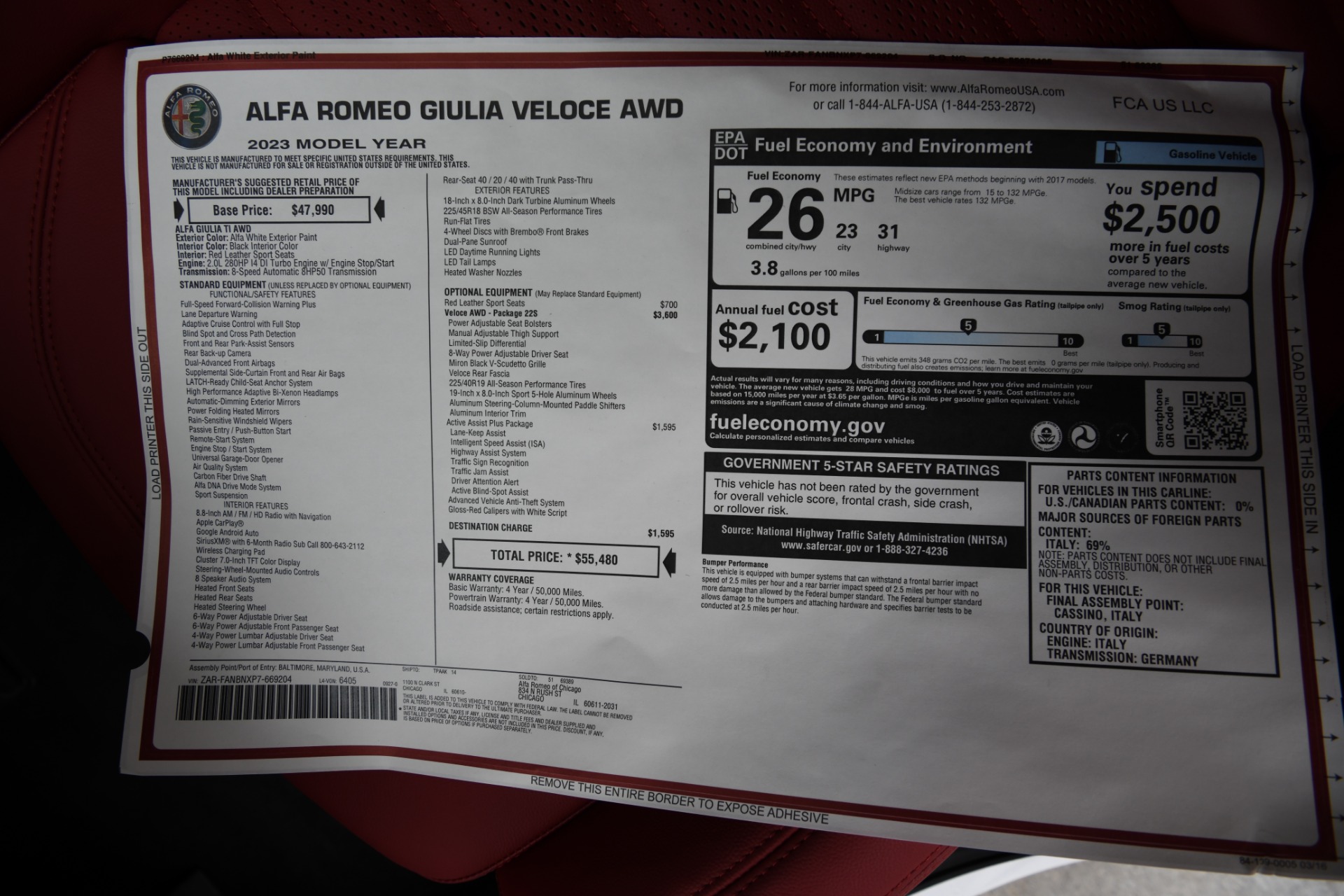 Alfa romeo stickers & labels