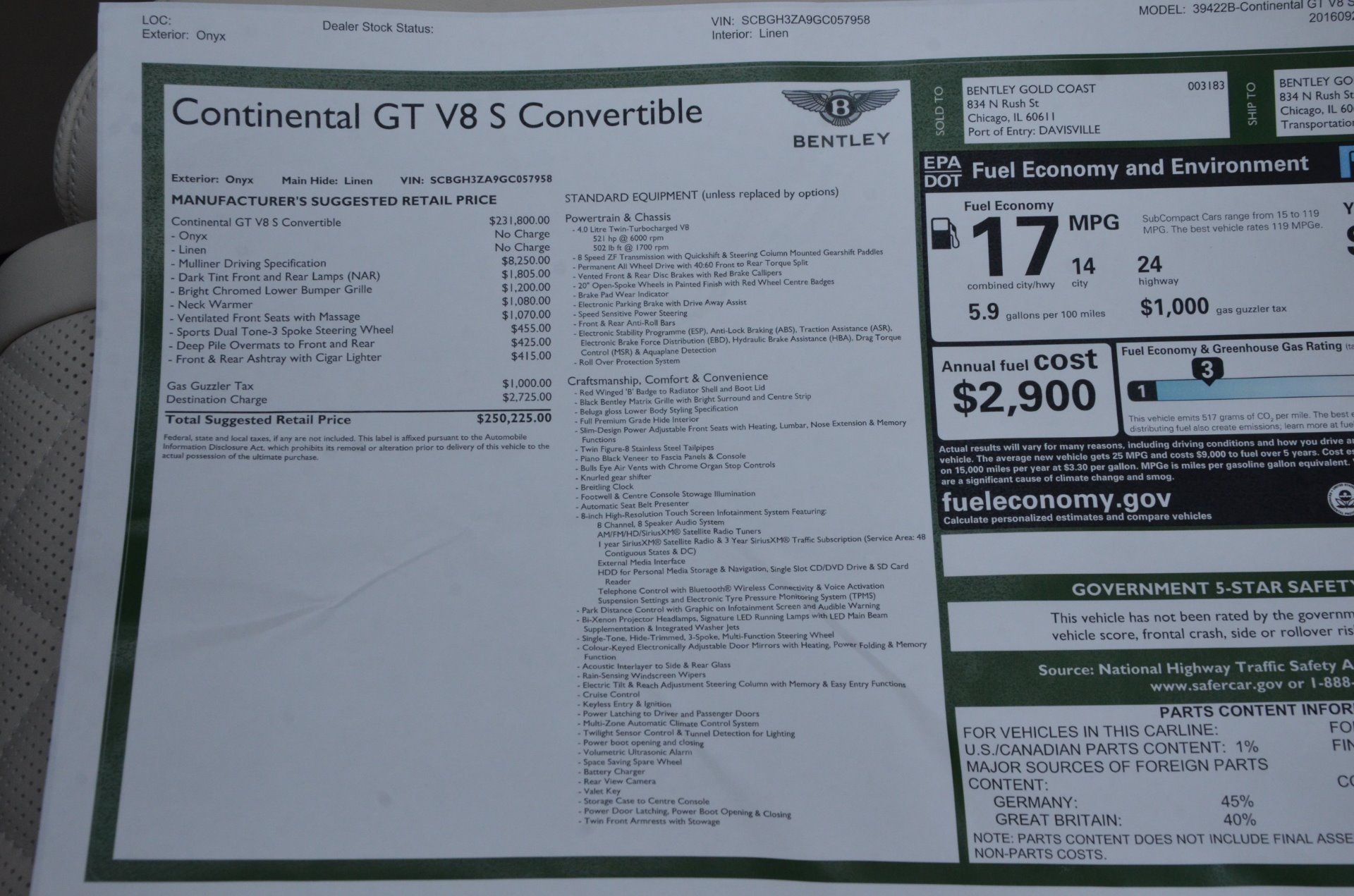 2016 Bentley Continental GT V8 Convertible Stock # B773-S for sale near
