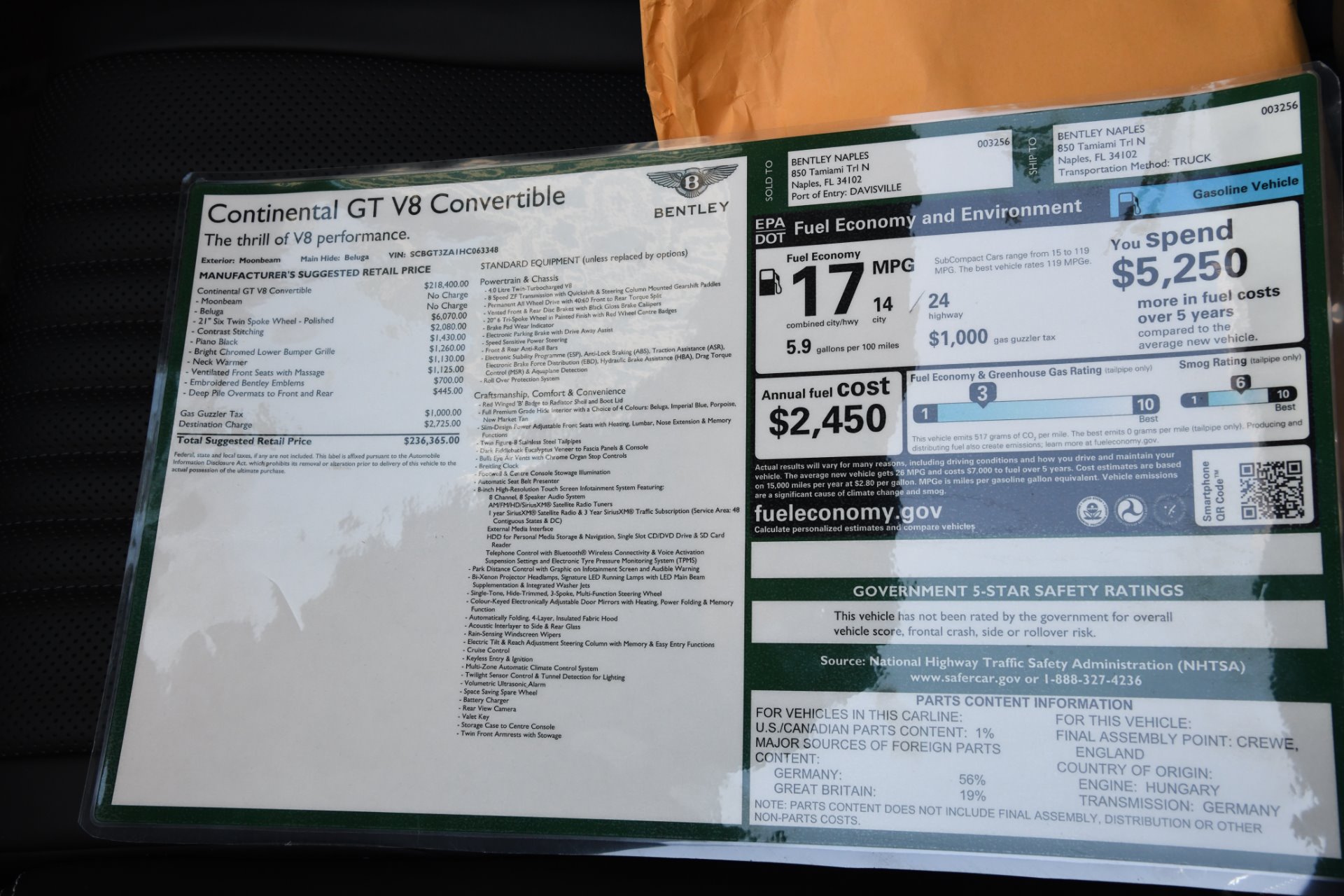 Used 2017 Bentley Continental GTC Convertible GT V8 | St. Petersburg, FL