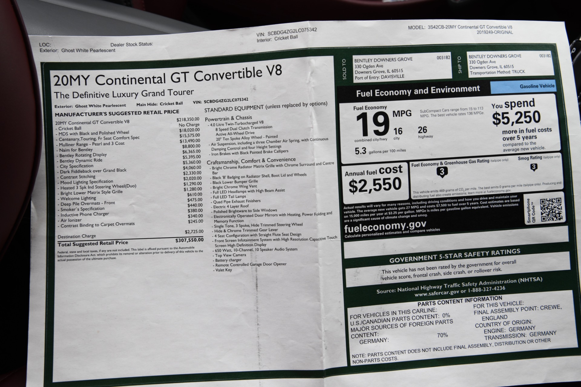 Used 2020 Bentley Continental GTC Convertible GT V8 | St. Petersburg, FL