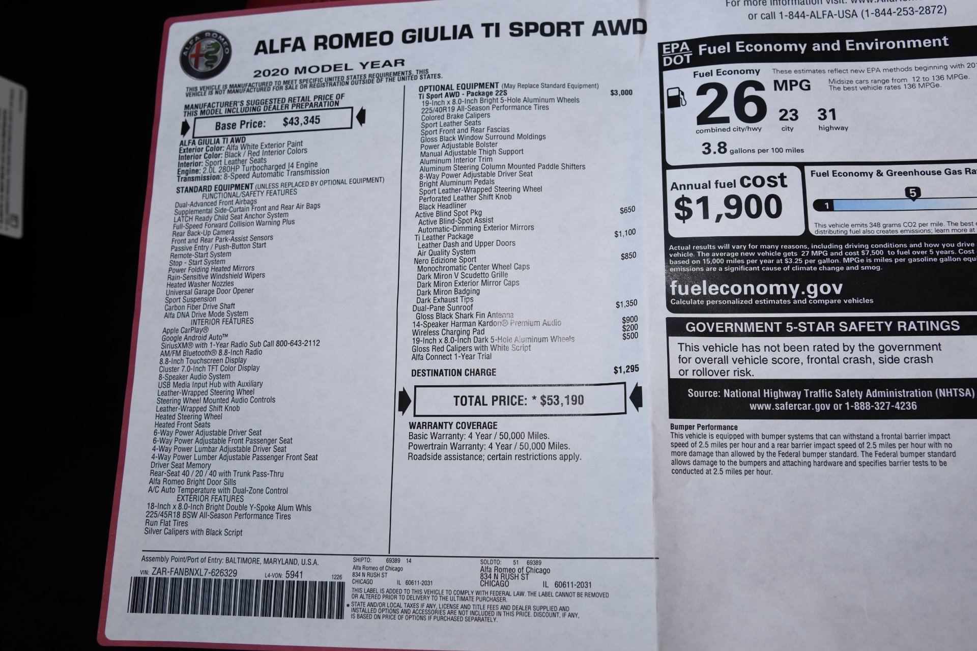 New 2020 Alfa Romeo Giulia TI SPORT Ti | St. Petersburg, FL