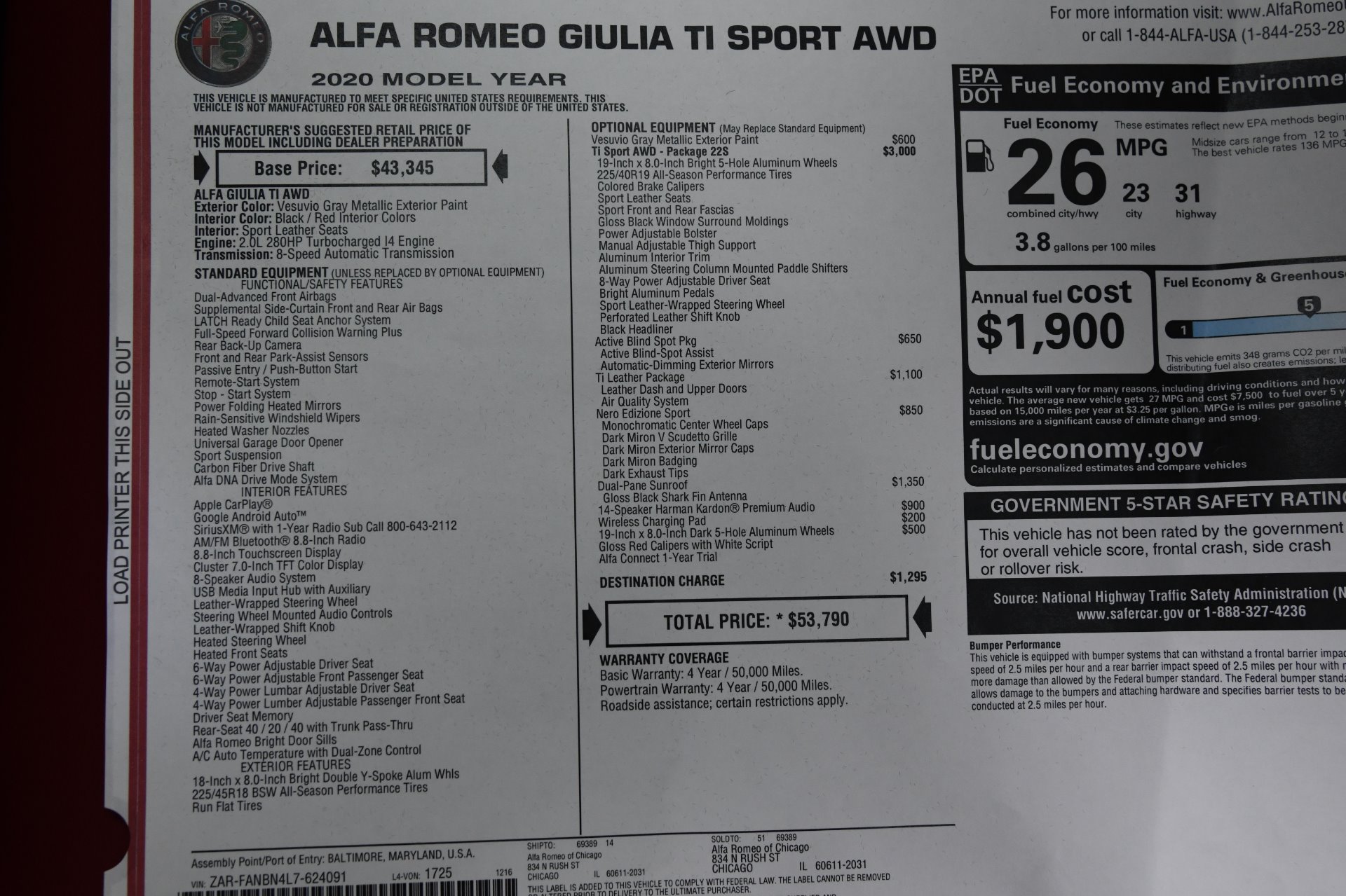 New 2020 Alfa Romeo Giulia TI SPORT Ti | St. Petersburg, FL