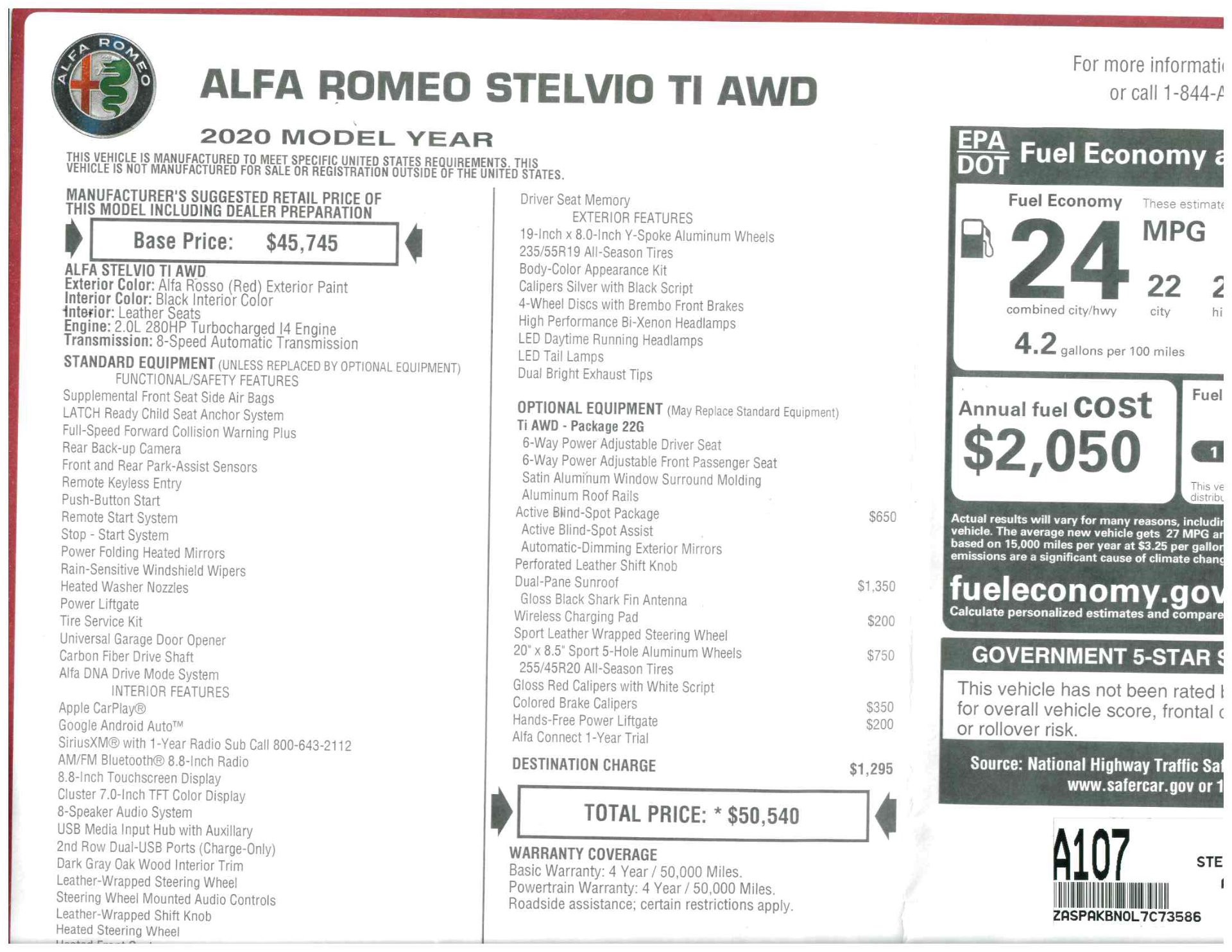 New 2020 Alfa Romeo Stelvio Ti Ti | St. Petersburg, FL
