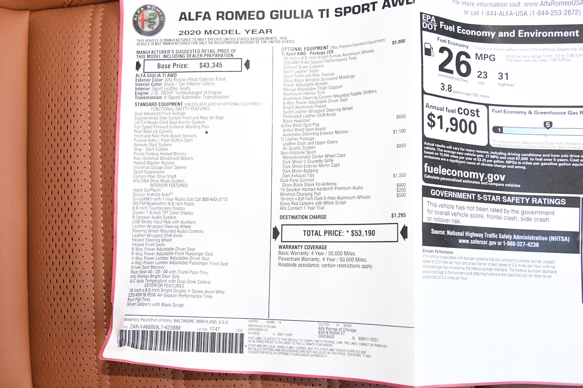 New 2020 Alfa Romeo Giulia Ti | St. Petersburg, FL