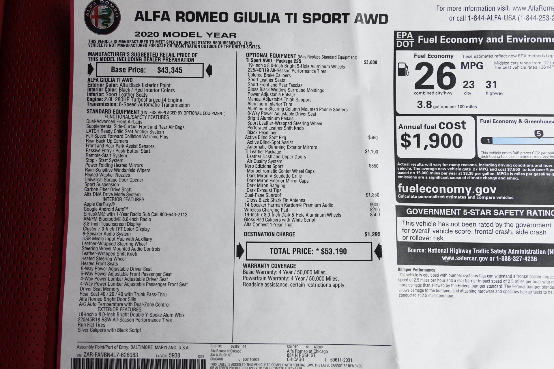 New 2020 Alfa Romeo Giulia Ti Sport Ti | St. Petersburg, FL