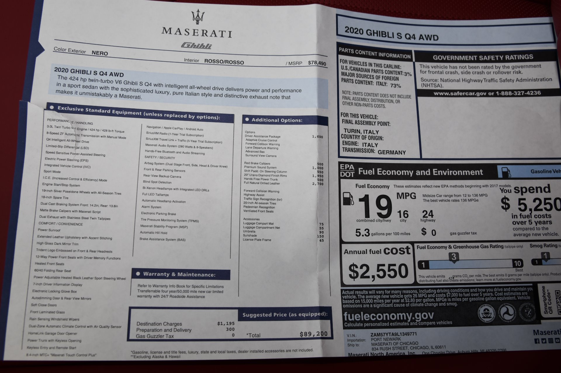 New 2020 Maserati Ghibli SQ4 | St. Petersburg, FL