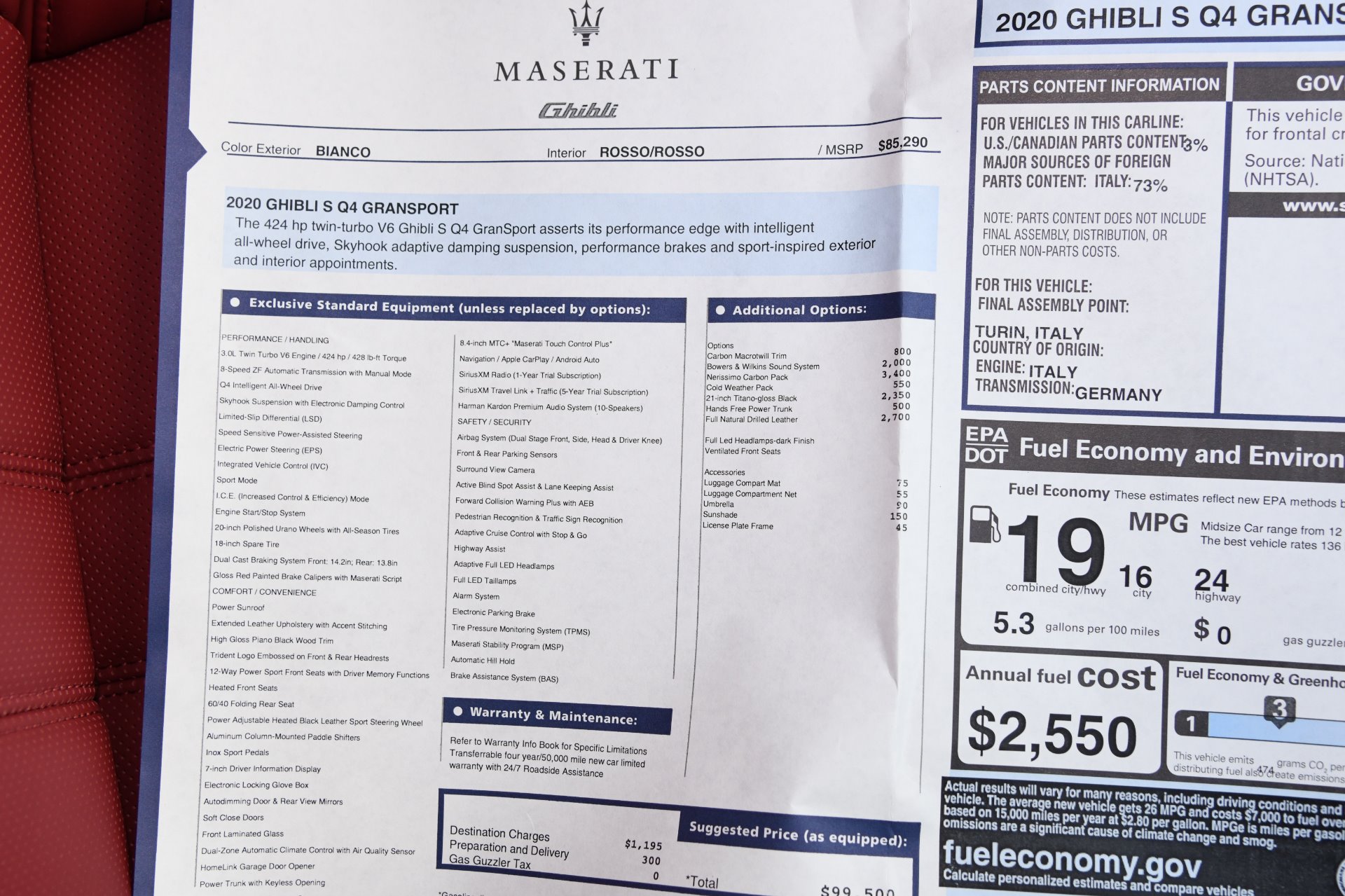 New 2020 Maserati Ghibli SQ4 GranSport | St. Petersburg, FL