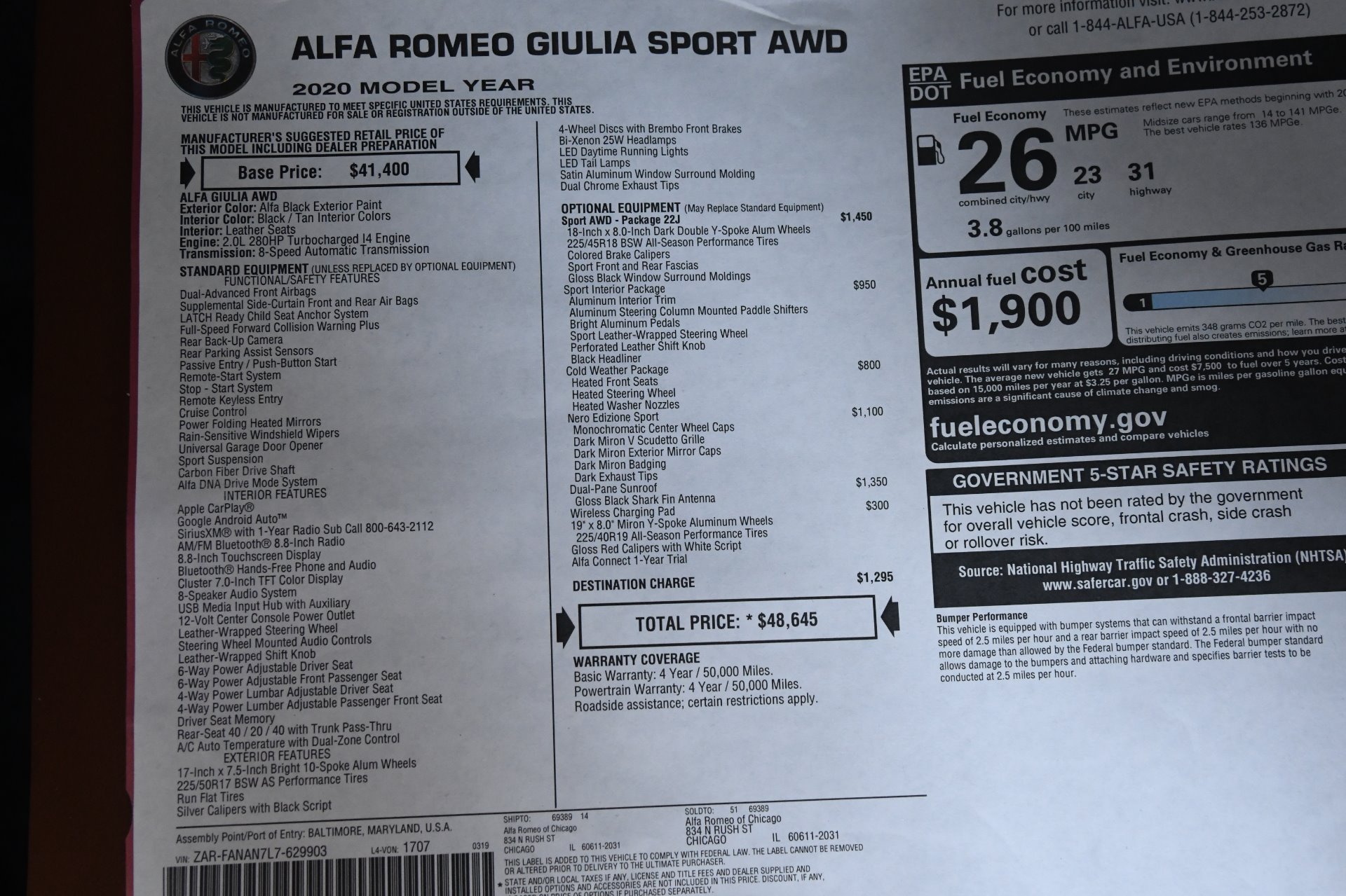 New 2020 Alfa Romeo Giulia Sport Sport | St. Petersburg, FL