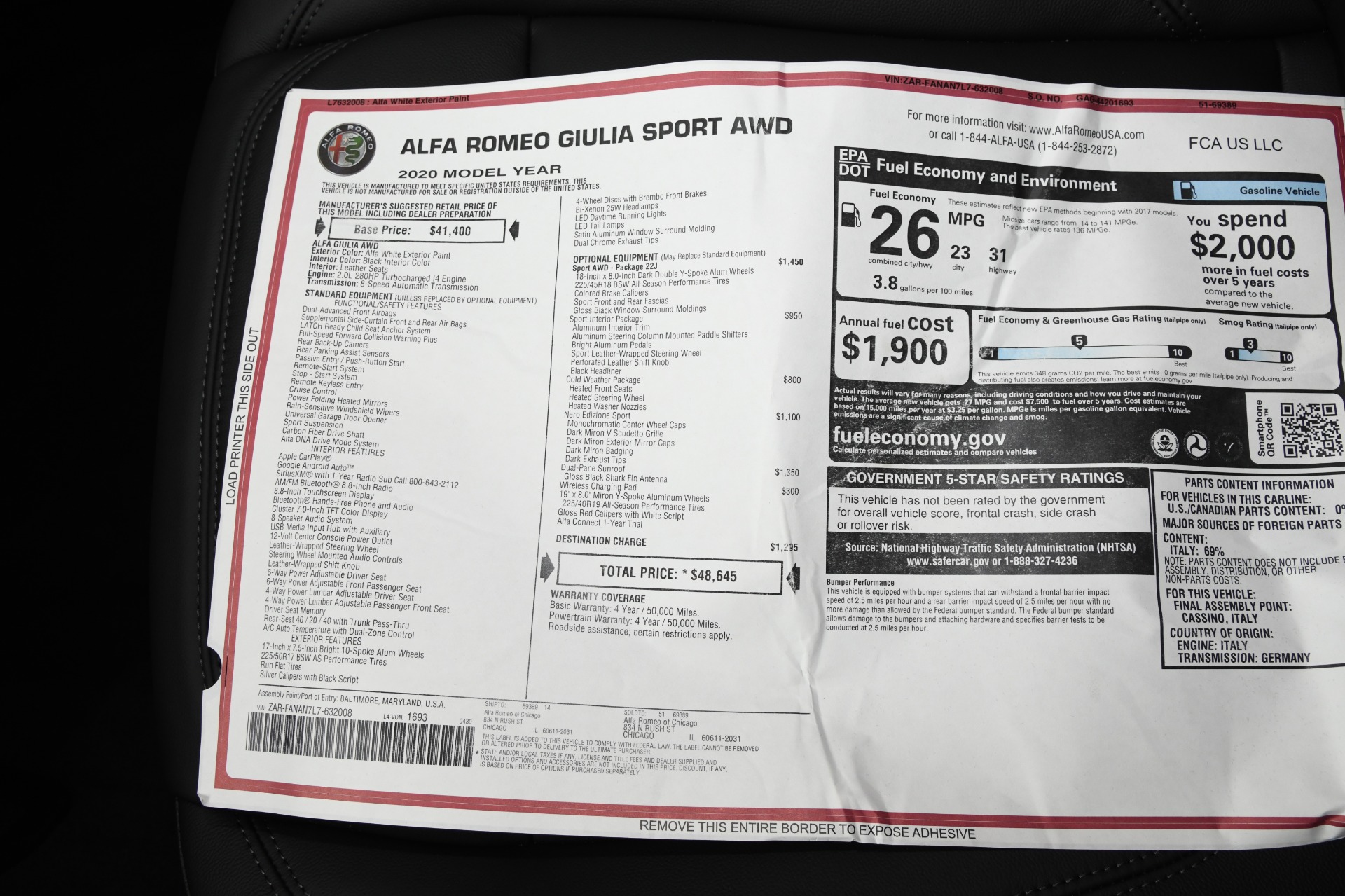 New 2020 Alfa Romeo Giulia Sport Sport | St. Petersburg, FL