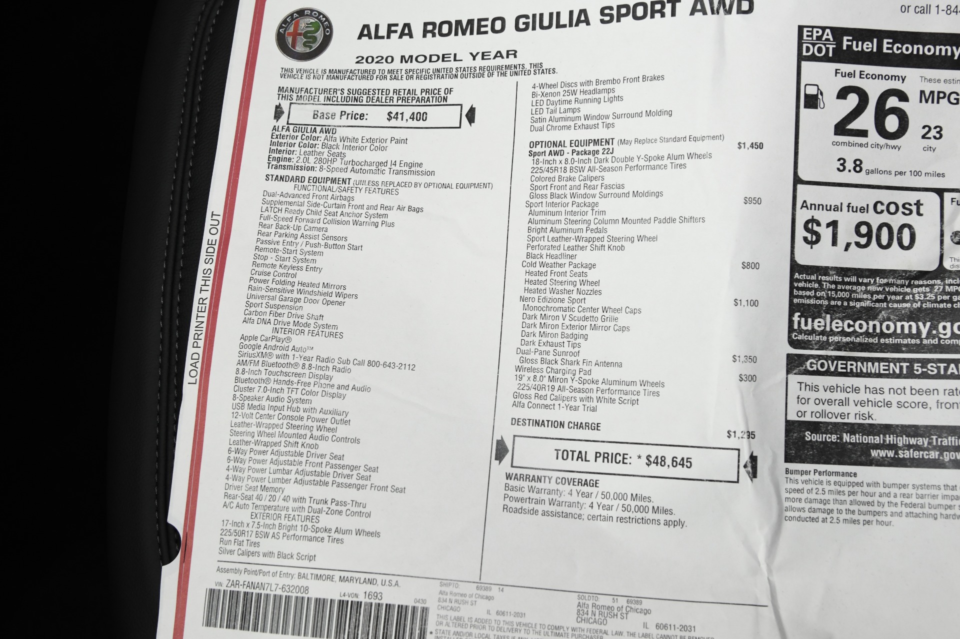 New 2020 Alfa Romeo Giulia Sport Sport | St. Petersburg, FL