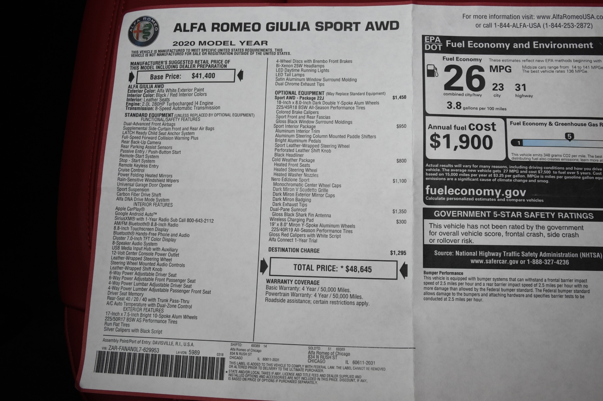 New 2020 Alfa Romeo Giulia Sport Sport | St. Petersburg, FL