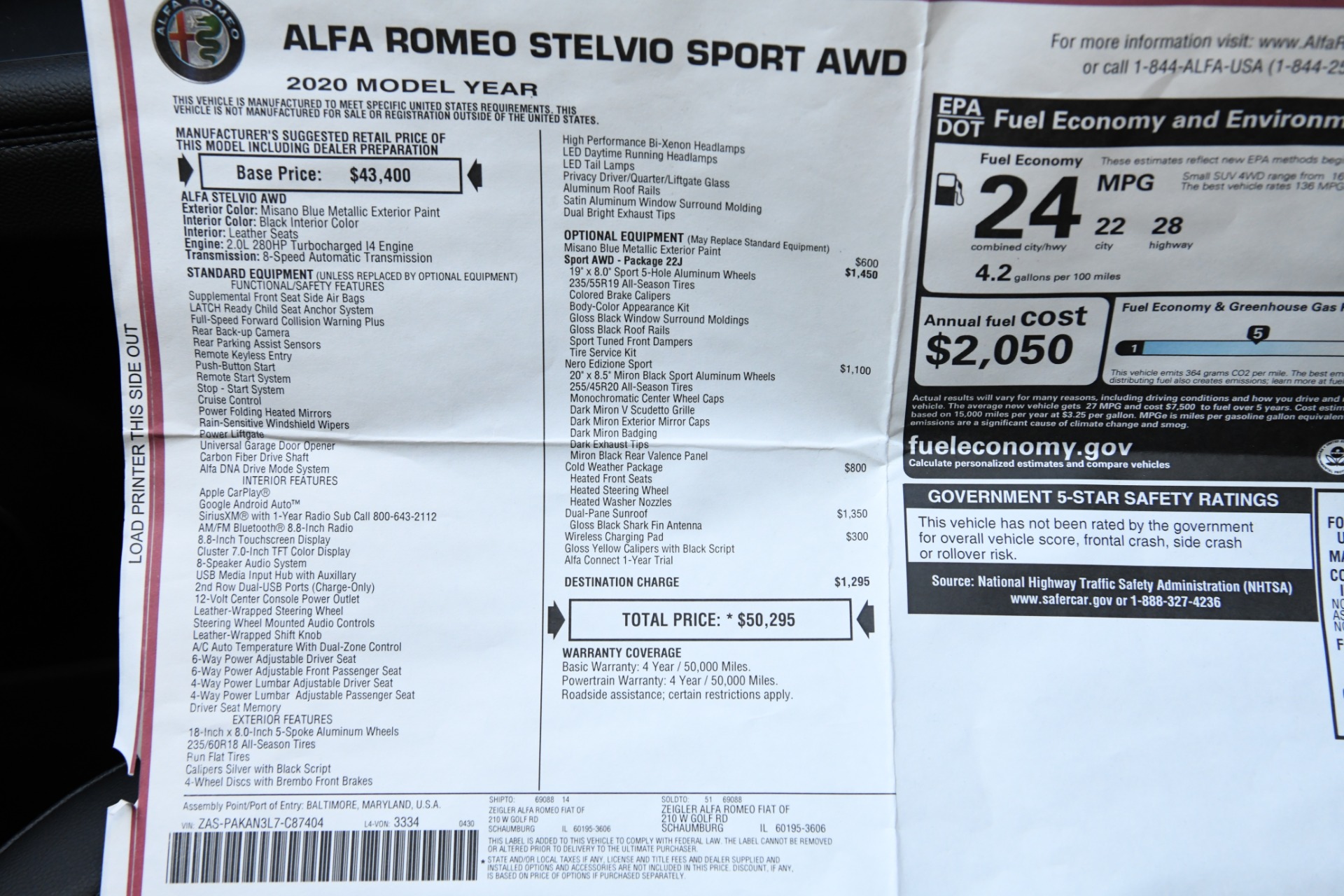 New 2020 Alfa Romeo Stelvio Sport | St. Petersburg, FL