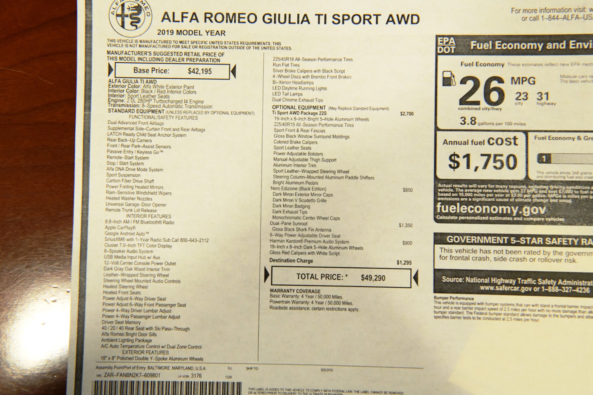 Used 2019 Alfa Romeo Giulia Ti Sport Ti Sport | St. Petersburg, FL