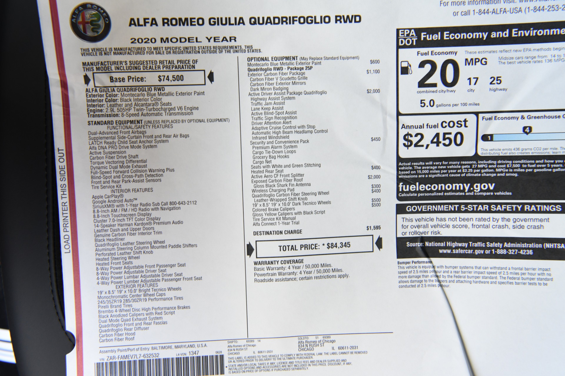 New 2020 Alfa Romeo Giulia Quadrifoglio | St. Petersburg, FL