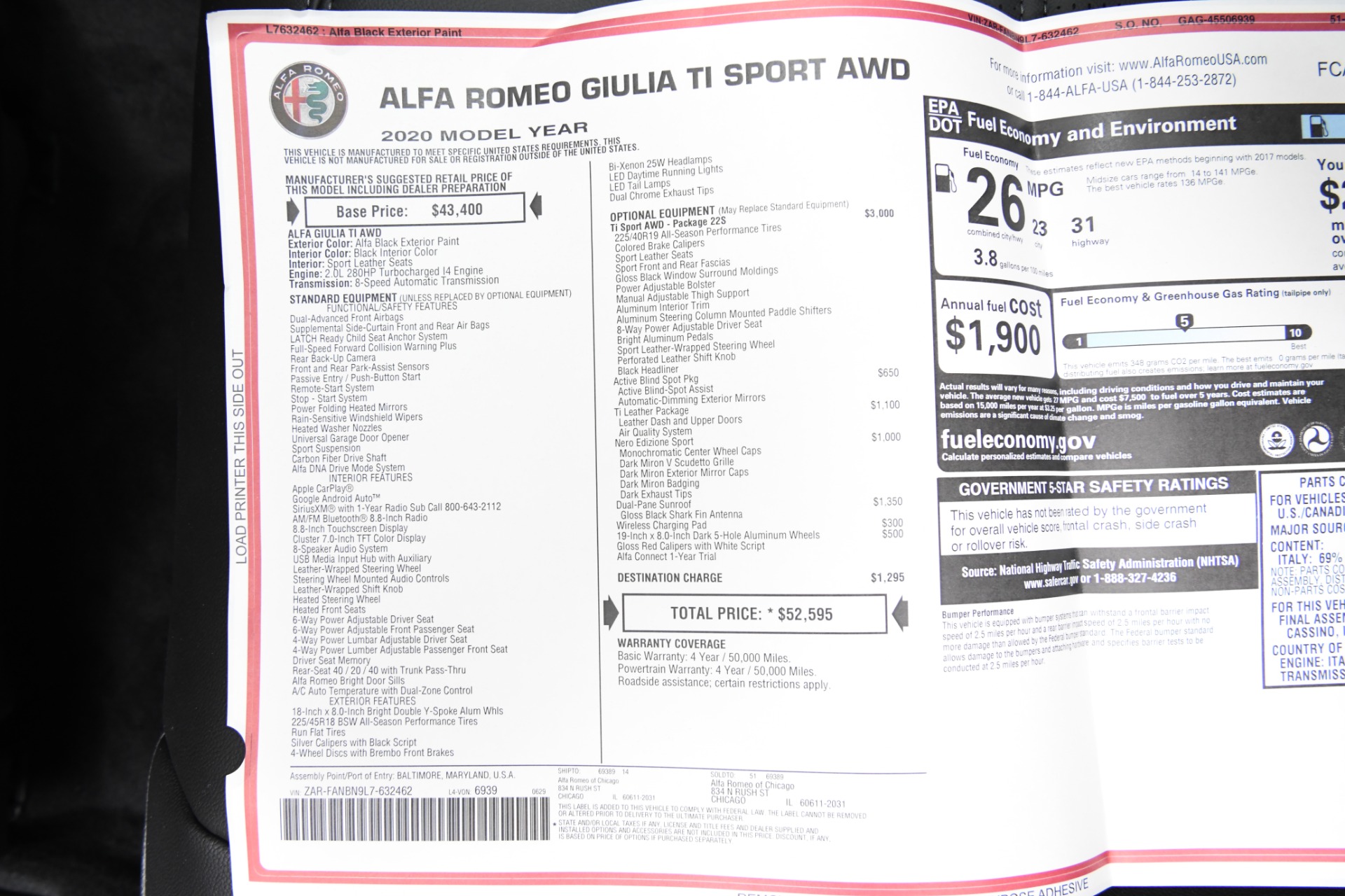 New 2020 Alfa Romeo Giulia Ti Sport Ti Sport | St. Petersburg, FL