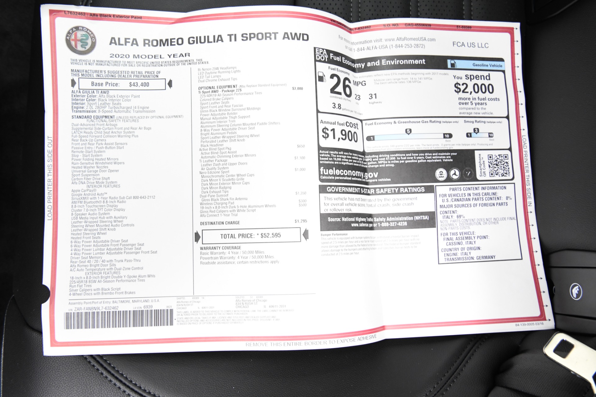New 2020 Alfa Romeo Giulia Ti Sport Ti Sport | St. Petersburg, FL
