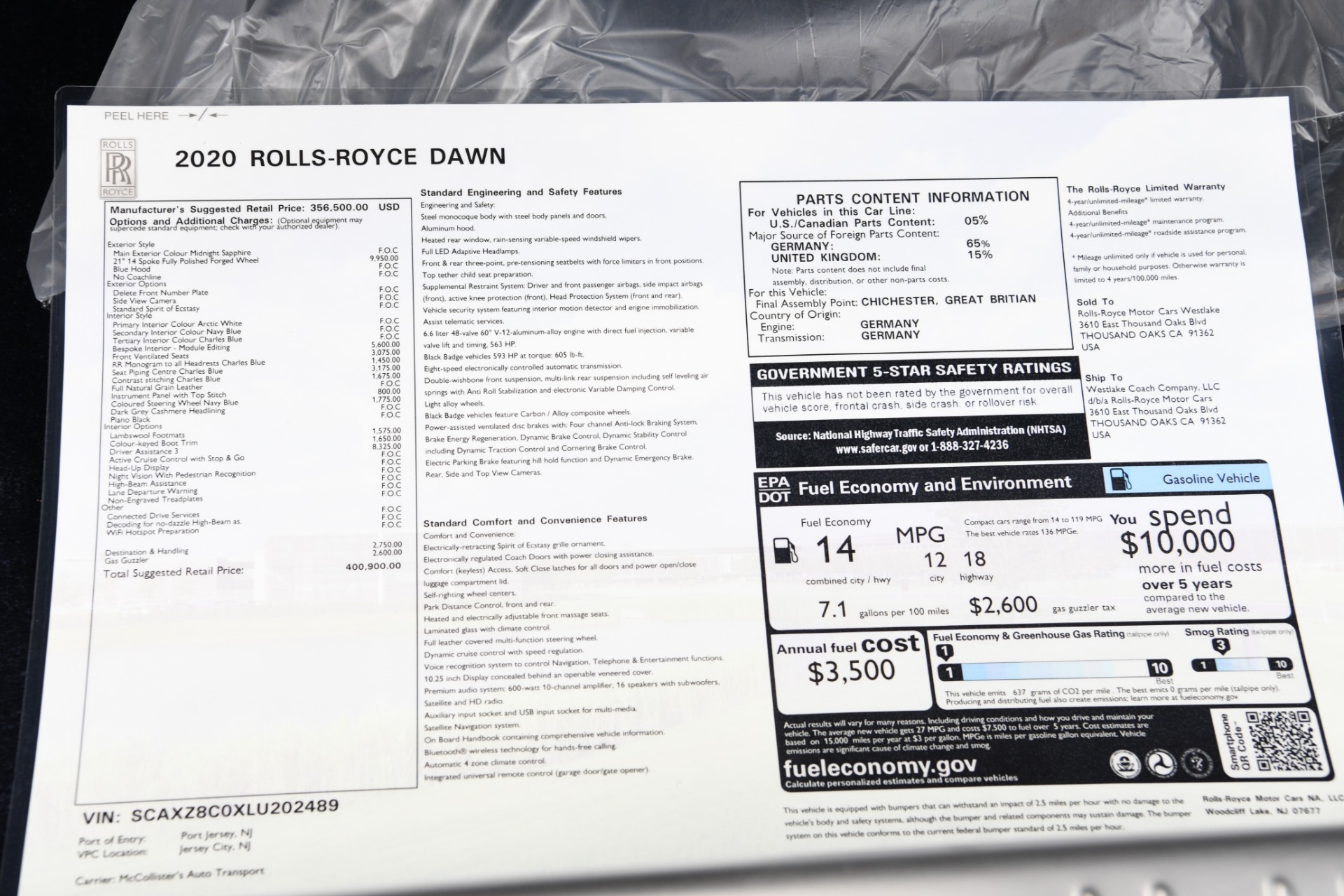Used 2020 Rolls-Royce Dawn | St. Petersburg, FL