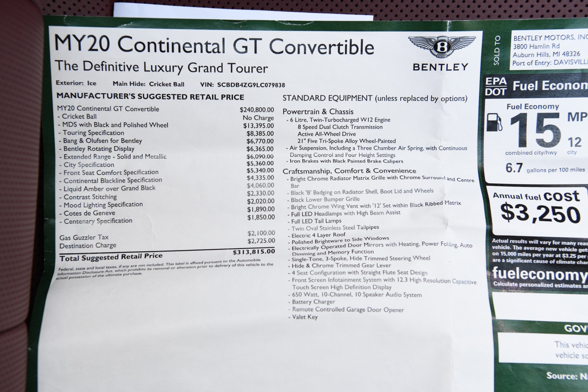 Used 2020 Bentley Continental GTC Convertible GT | St. Petersburg, FL