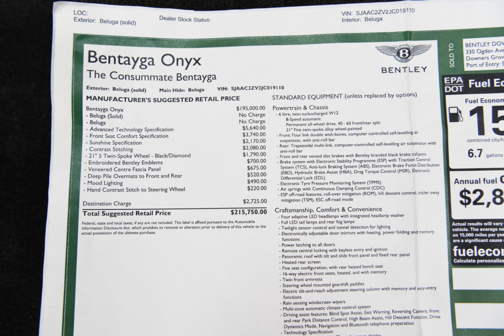 Used 2018 Bentley Bentayga Onyx Edition | St. Petersburg, FL
