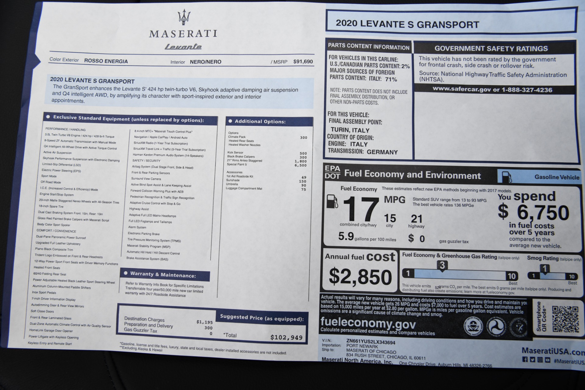 New 2020 Maserati Levante S GranSport | St. Petersburg, FL