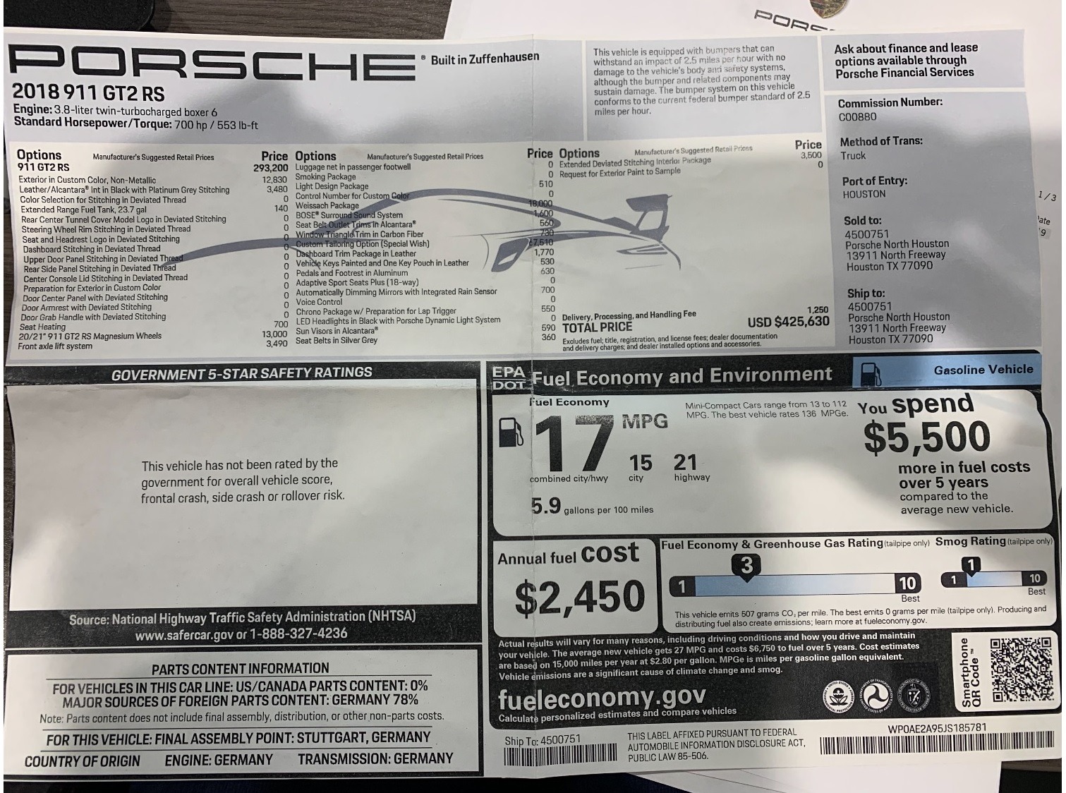 Used 2018 Porsche 911 GT2 RS | St. Petersburg, FL