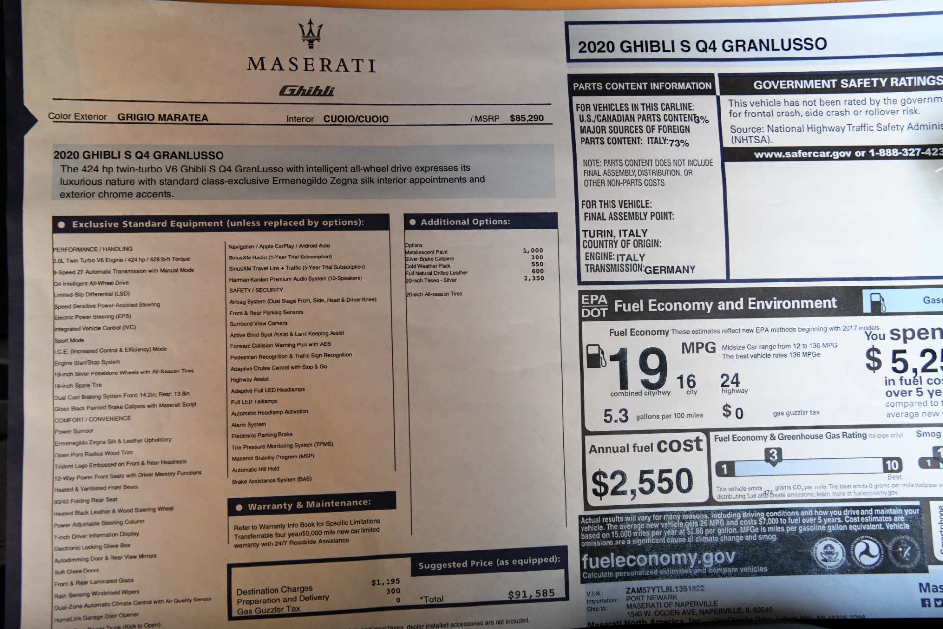 New 2020 Maserati Ghibli SQ4 GranLusso | St. Petersburg, FL