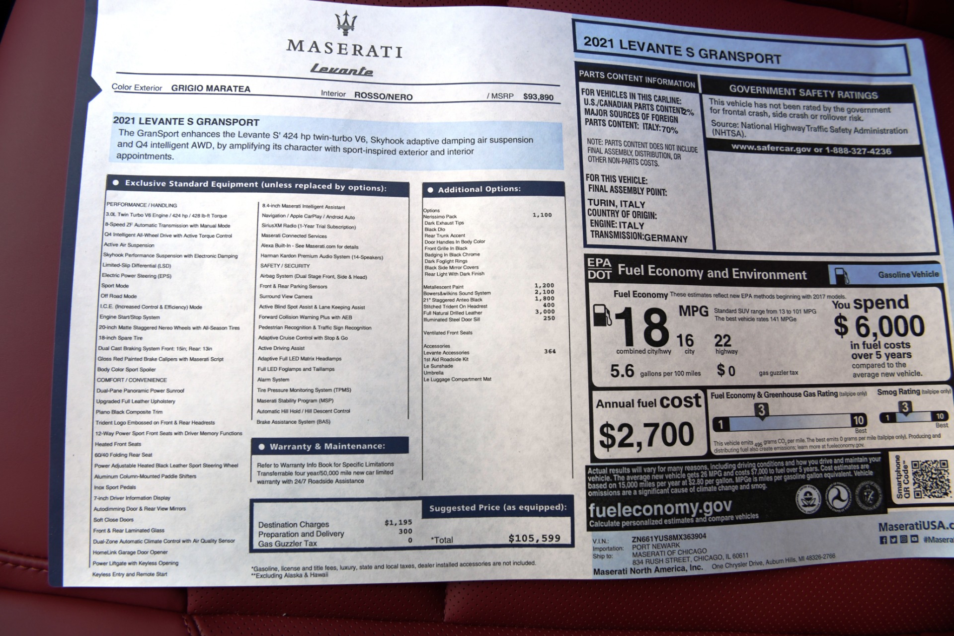 New 2021 Maserati Levante S GranSport | St. Petersburg, FL