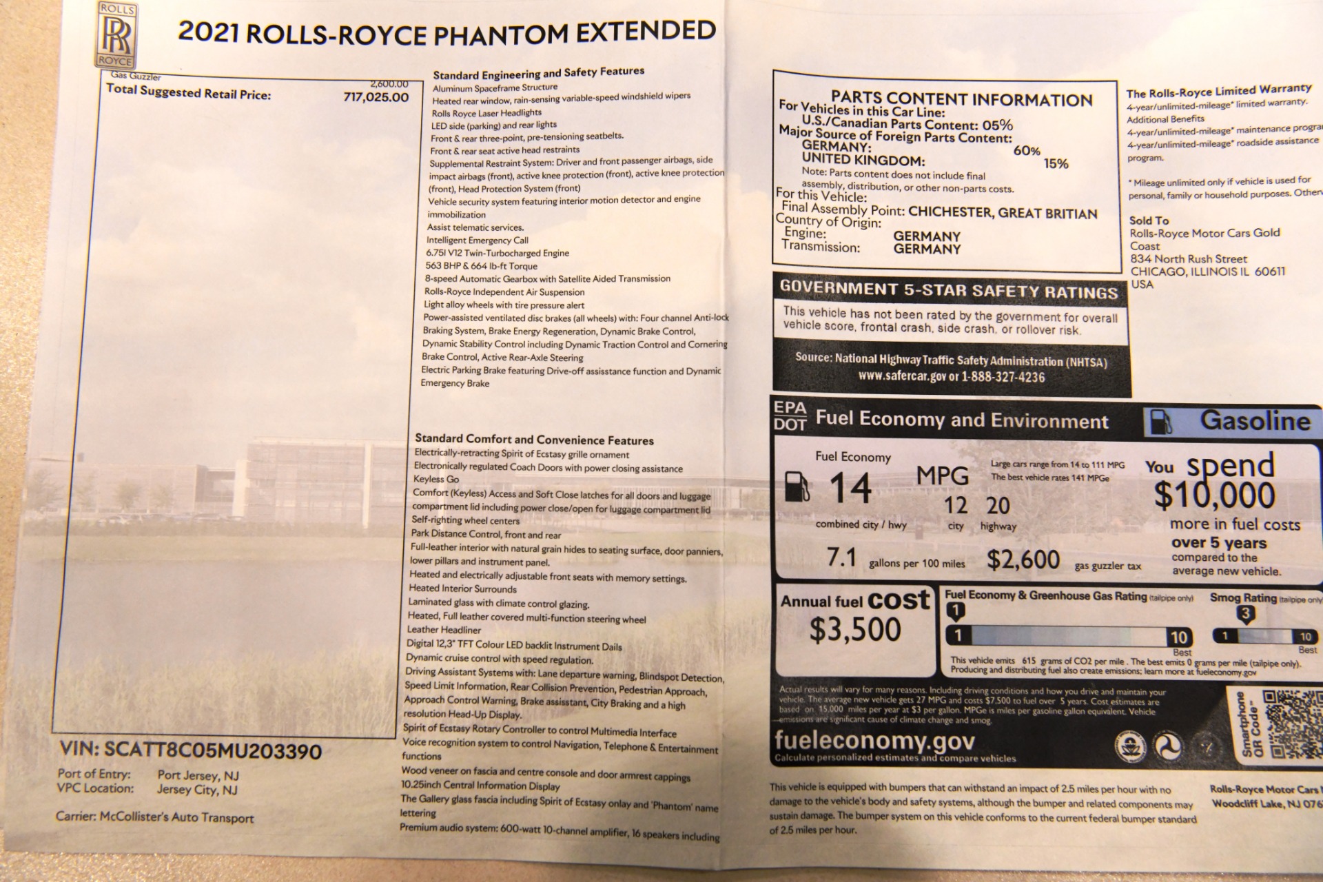 New 2021 Rolls-Royce Phantom Extended WHEELBASE Tempus Collection | St. Petersburg, FL