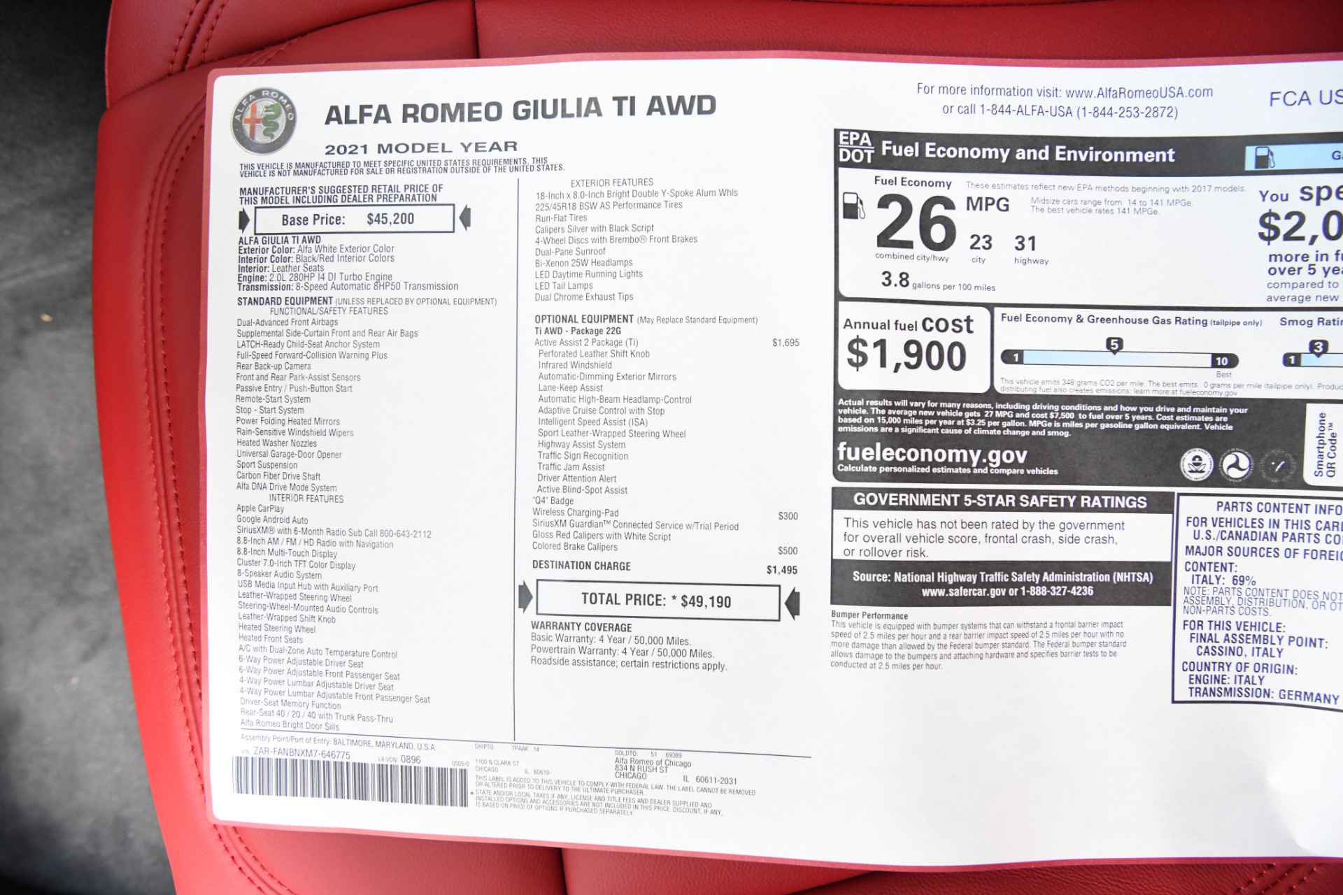 New 2021 Alfa Romeo Giulia Ti | St. Petersburg, FL