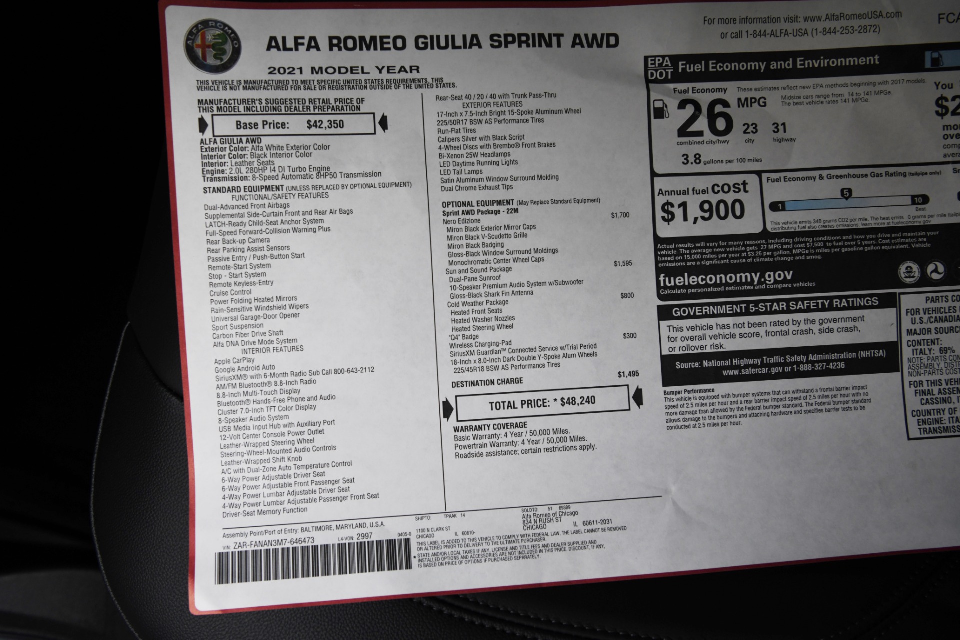 New 2021 Alfa Romeo Giulia Sprint | St. Petersburg, FL