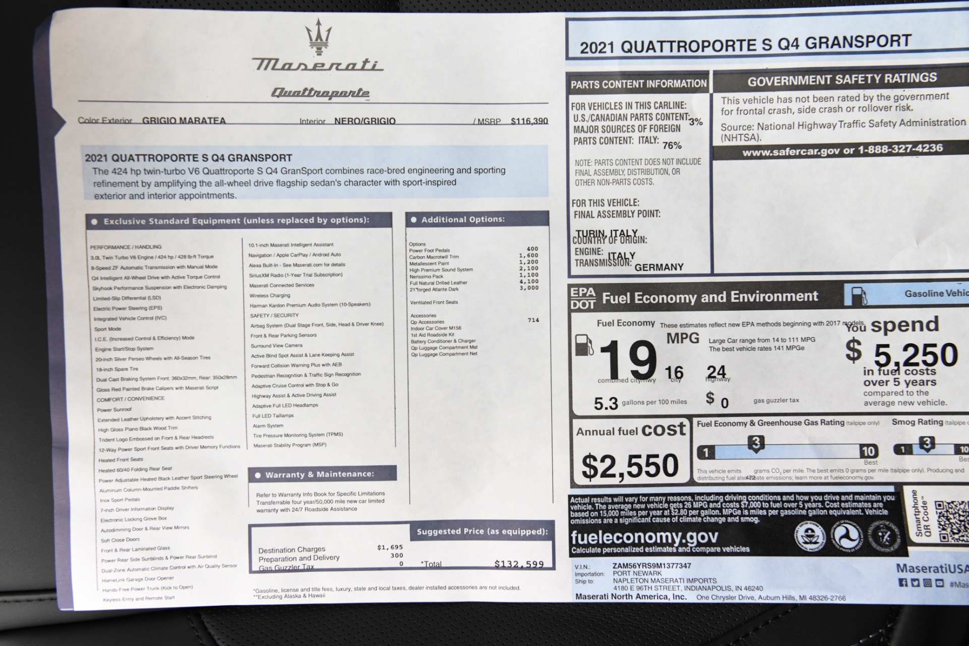 New 2021 Maserati Quattroporte S Q4 GranSport | St. Petersburg, FL