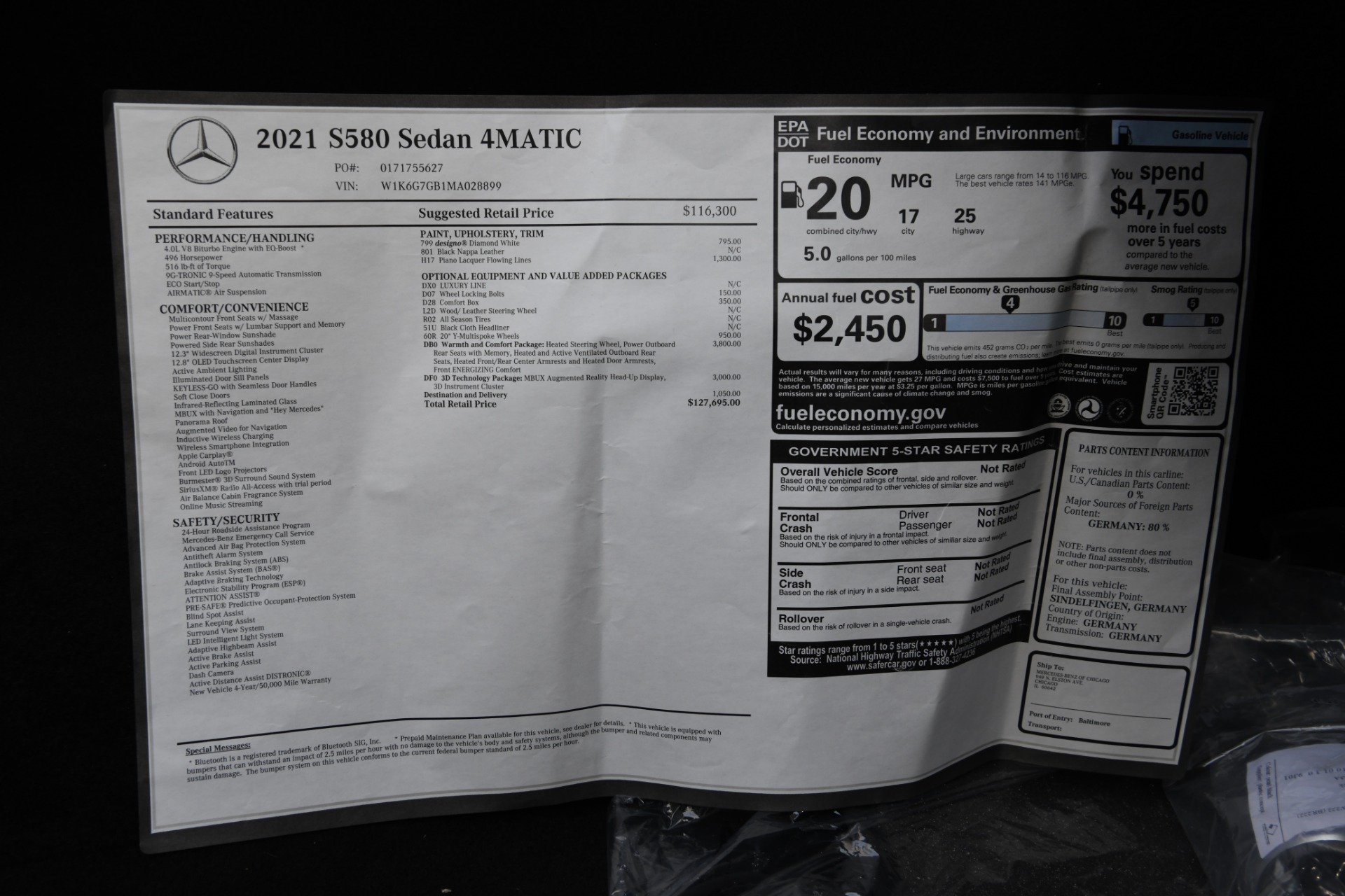 Used 2021 Mercedes-Benz S-Class S 580 4MATIC | St. Petersburg, FL