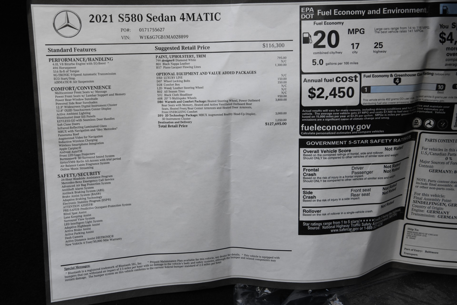 Used 2021 Mercedes-Benz S-Class S 580 4MATIC | St. Petersburg, FL